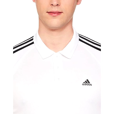 Adidas Polyester Polo Neck Polo T-Shirt-WHITE-S-5