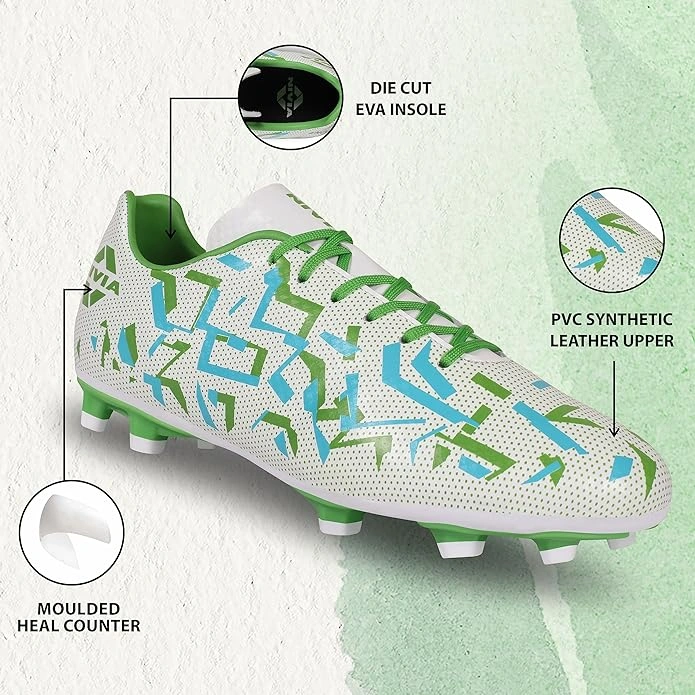 Nivia Encounter 10.0 Football Studs for Men - Advanced Design for Maximum Agility and Comfort on the Field-11-WHITE-3