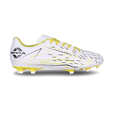 Nivia Spear Football Studs for Men - Superior Traction and Comfort for Enhanced Football Performance-WHITE\YELLOW-6-1