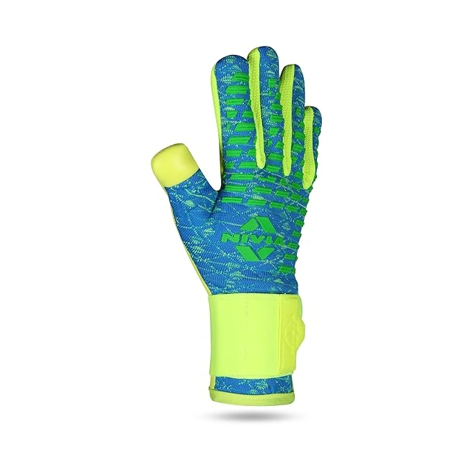 Nivia Latex Ashtang Goalkeeper Gloves -SKY BLUE/ F.GREEN-L-5