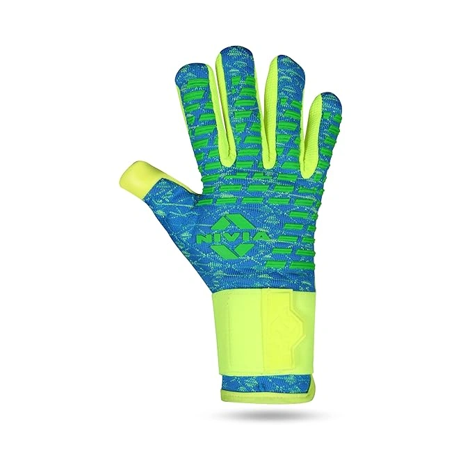 Nivia Latex Ashtang Goalkeeper Gloves -SKY BLUE/ F.GREEN-M-3