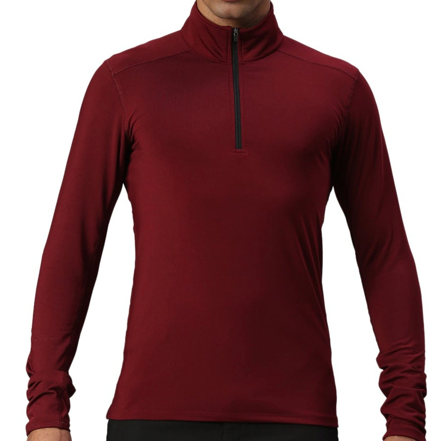 K2 Summit T-shirt for Men: Ultrasoft &amp; Stretch T-shirt with Brushed Inner Layer for Maximum Warmth in Chilly Conditions-Maroon-S-1