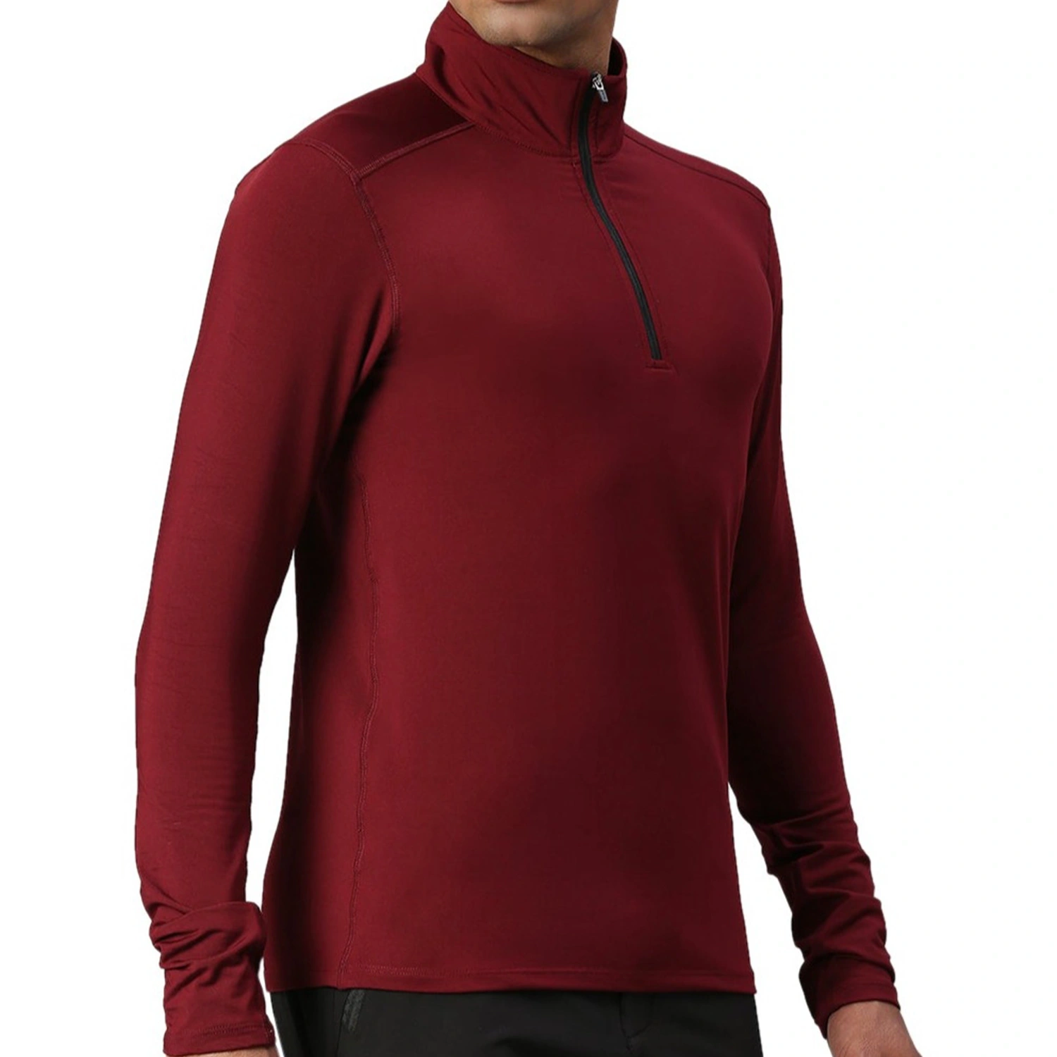 K2 Summit T-shirt for Men: Ultrasoft &amp; Stretch T-shirt with Brushed Inner Layer for Maximum Warmth in Chilly Conditions-Maroon-S-5