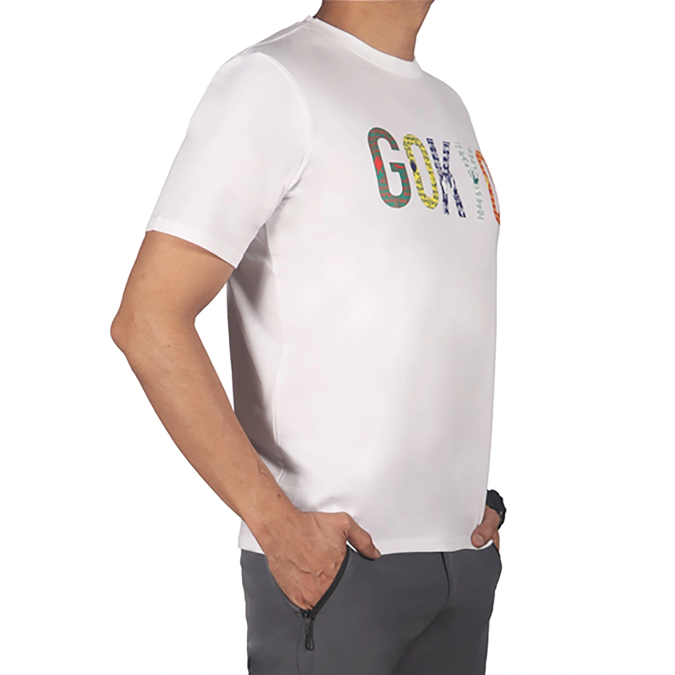 GOKYO Originals Tshirt - Flag: Ultrasoft Stretch T-Shirt with Double Bio Wash for Unparalleled Comfort and Flexibility-White-XL-3