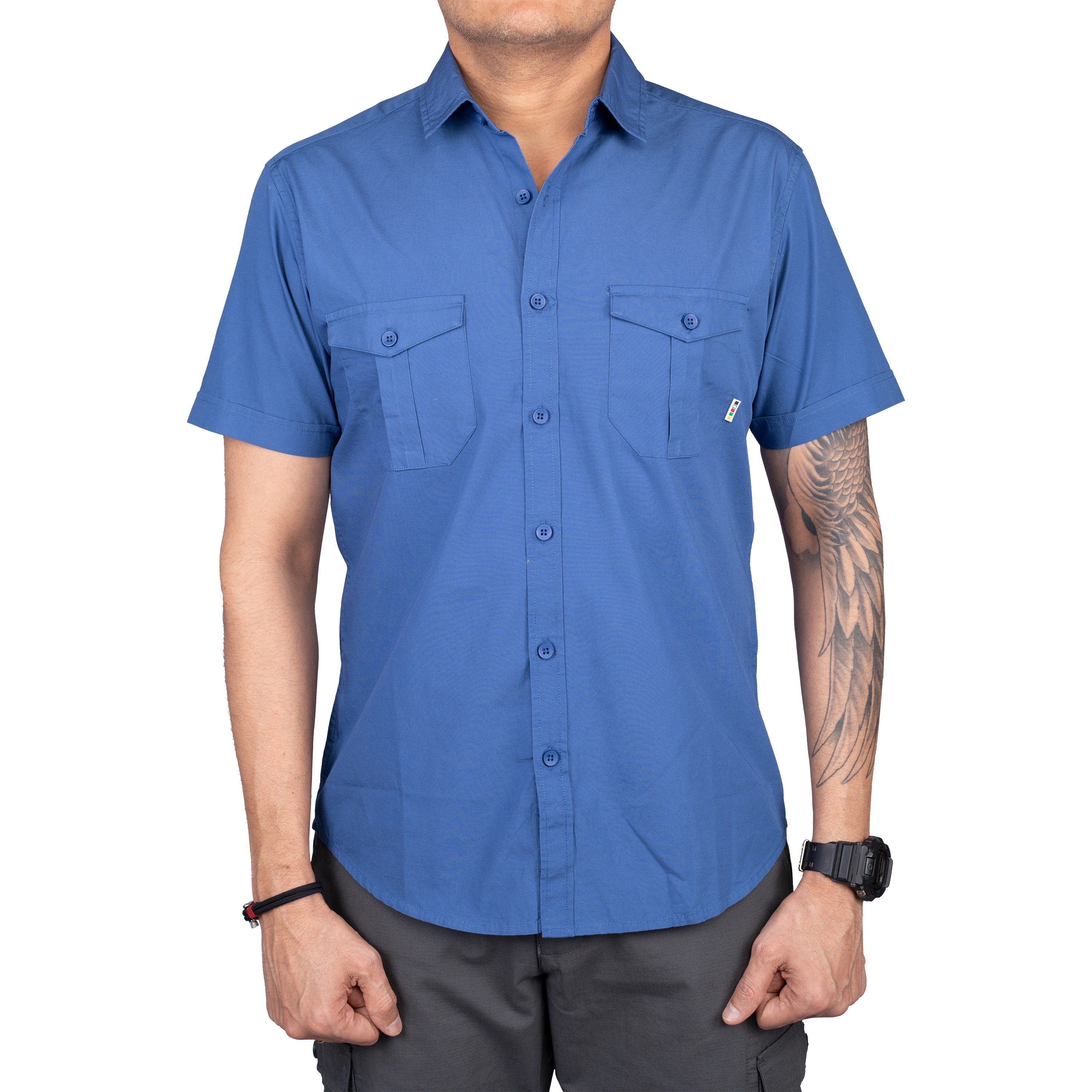 Corbett Ultralight Smart Casual Outdoor Shirt for Men: Breathable and Comfortable Shirt for the Adventurous Gen Z Explorer-M-Plain Blue-1