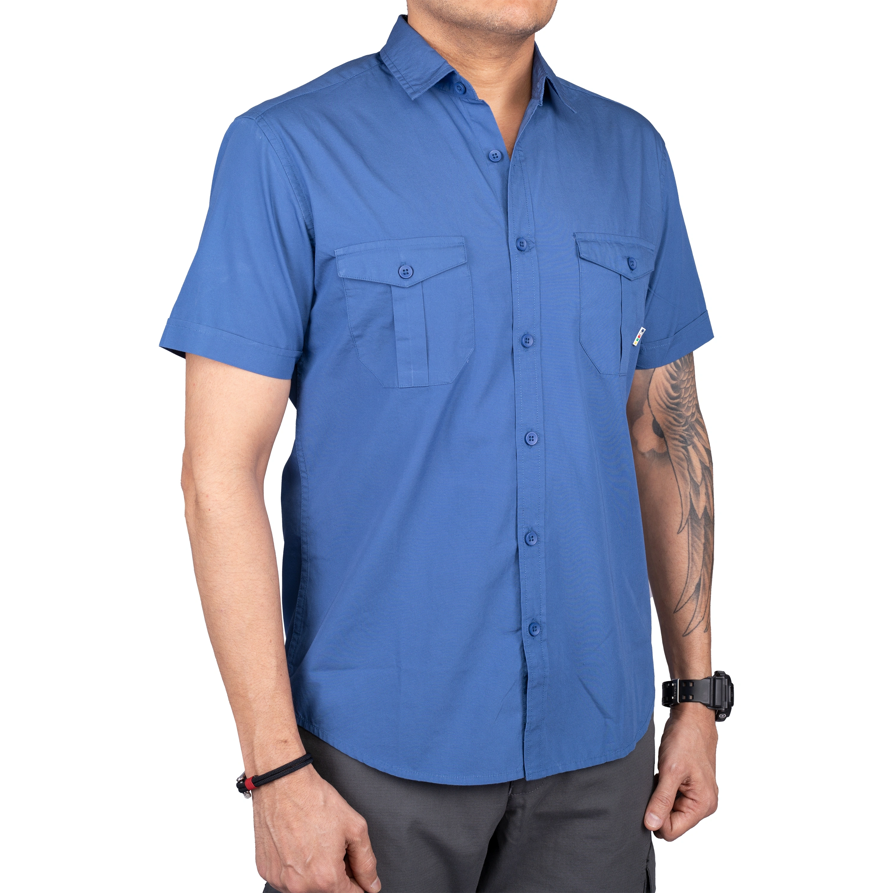 Corbett Ultralight Smart Casual Outdoor Shirt for Men: Breathable and Comfortable Shirt for the Adventurous Gen Z Explorer-M-Plain Blue-3