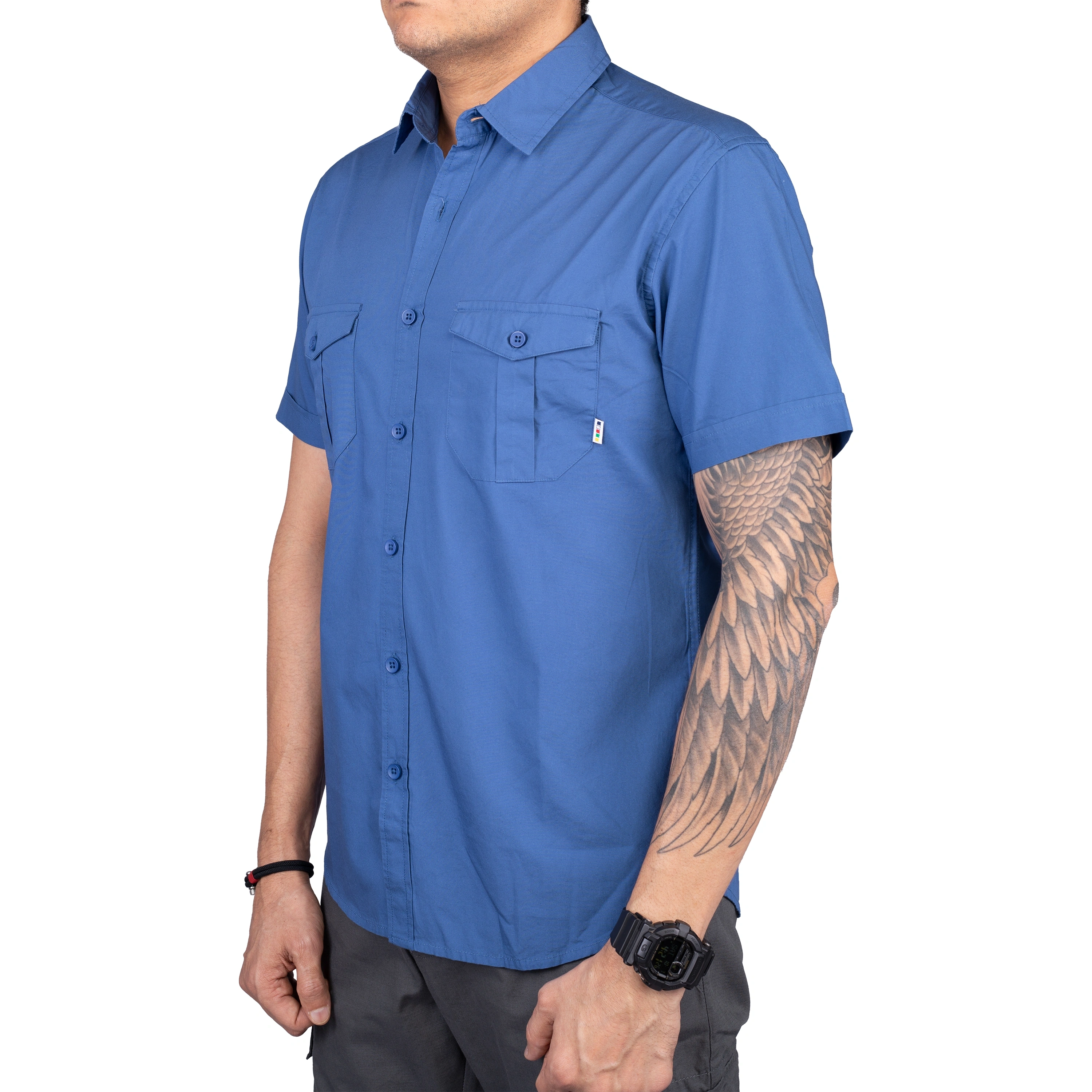 Corbett Ultralight Smart Casual Outdoor Shirt for Men: Breathable and Comfortable Shirt for the Adventurous Gen Z Explorer-M-Plain Blue-5