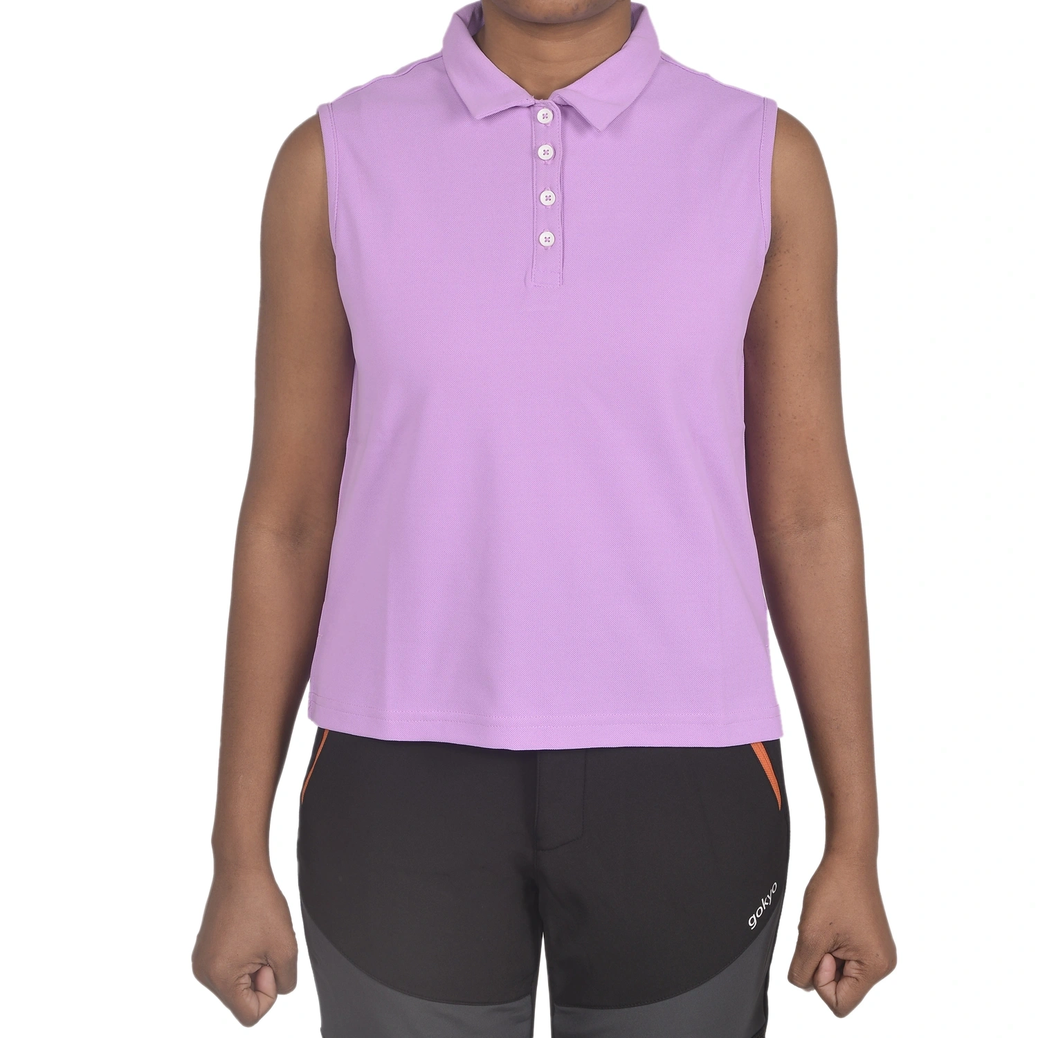 Kalimpong Women's Sleeveless T-shirt with Stylish Collar: Breathable and Ultralight Activewear for Women-S-Lavender-1