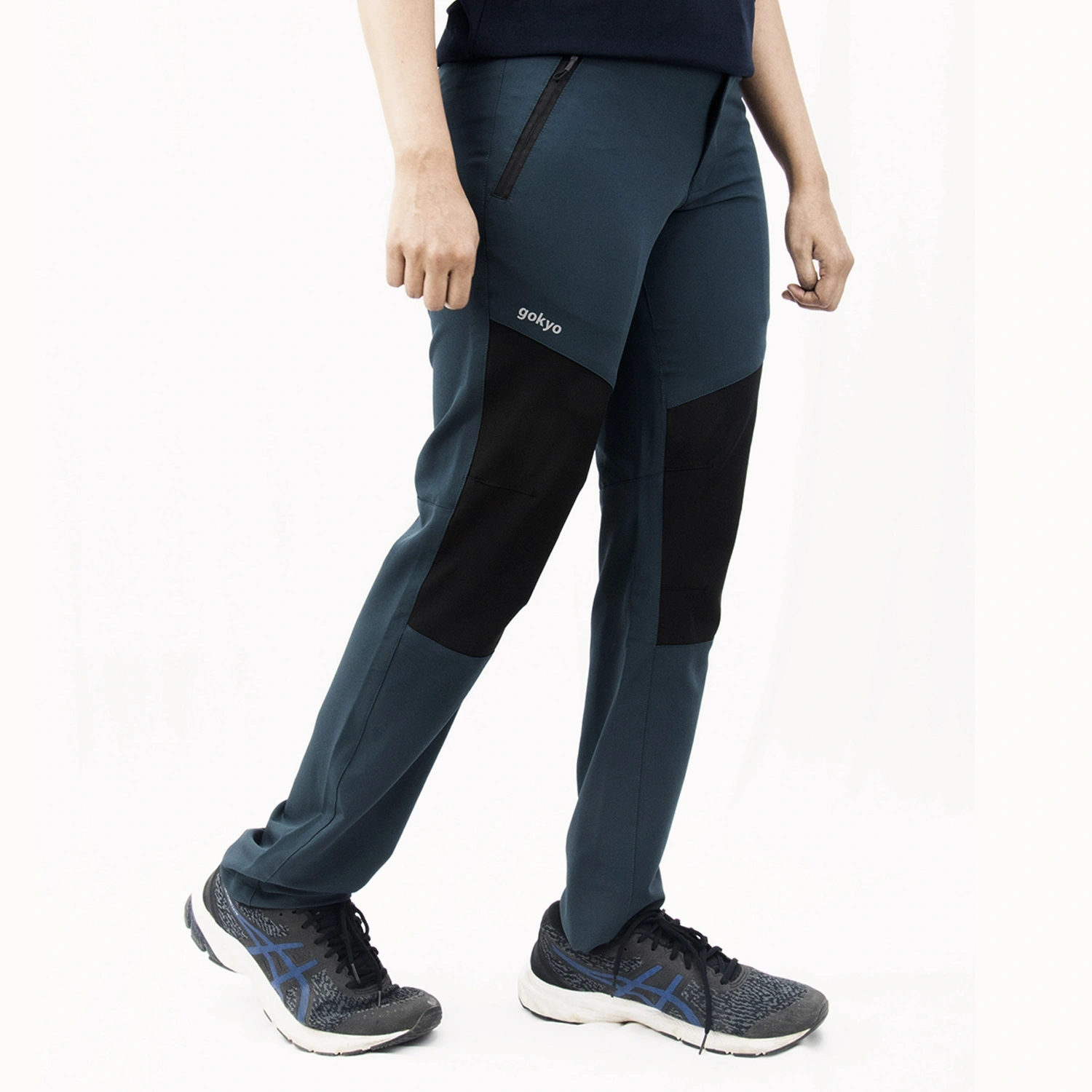 Manali All Weather Women's Trekking Pants: Comfortable and Durable Hiking Pants with 2-Way Stretch and Zippered Pockets-Airforce Blue-34-3