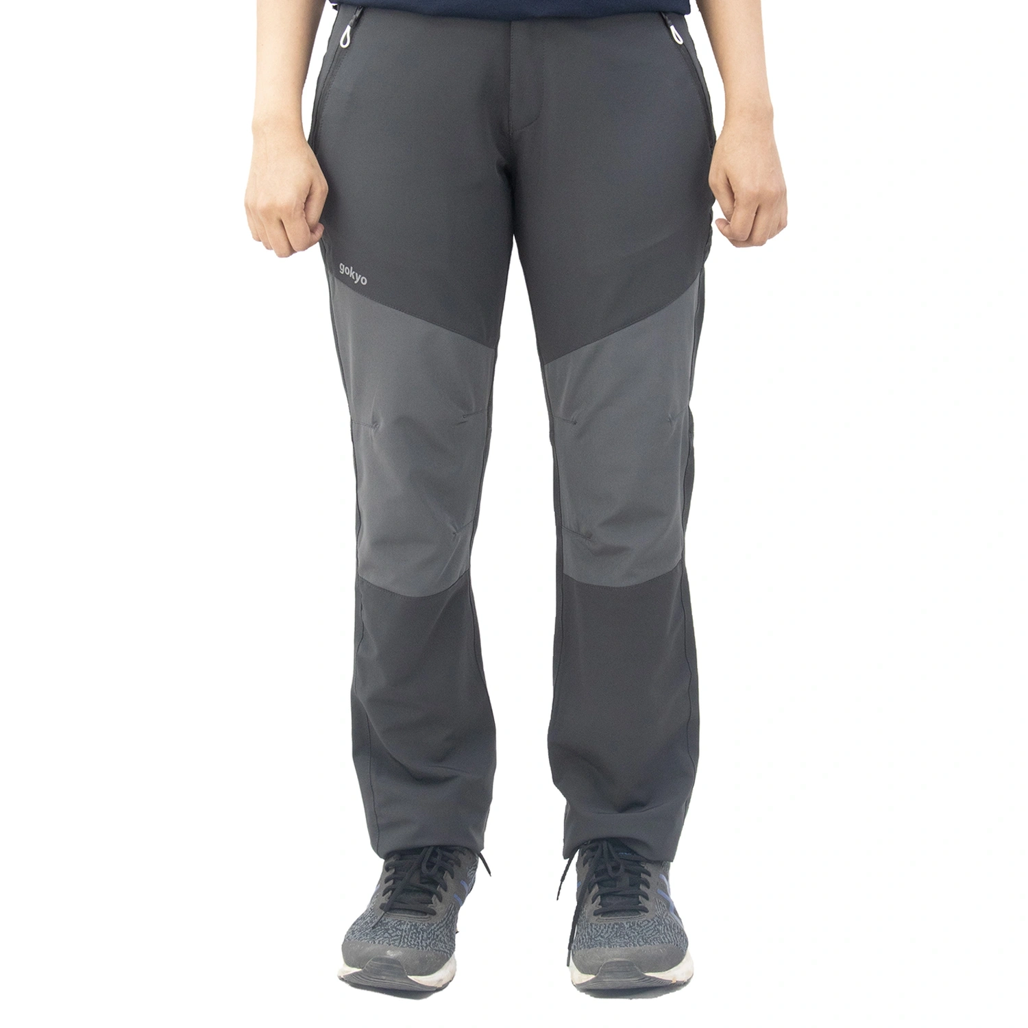 Manali All Weather Women's Trekking Pants: Comfortable and Durable Hiking Pants with 2-Way Stretch and Zippered Pockets-Charcoal-32-1