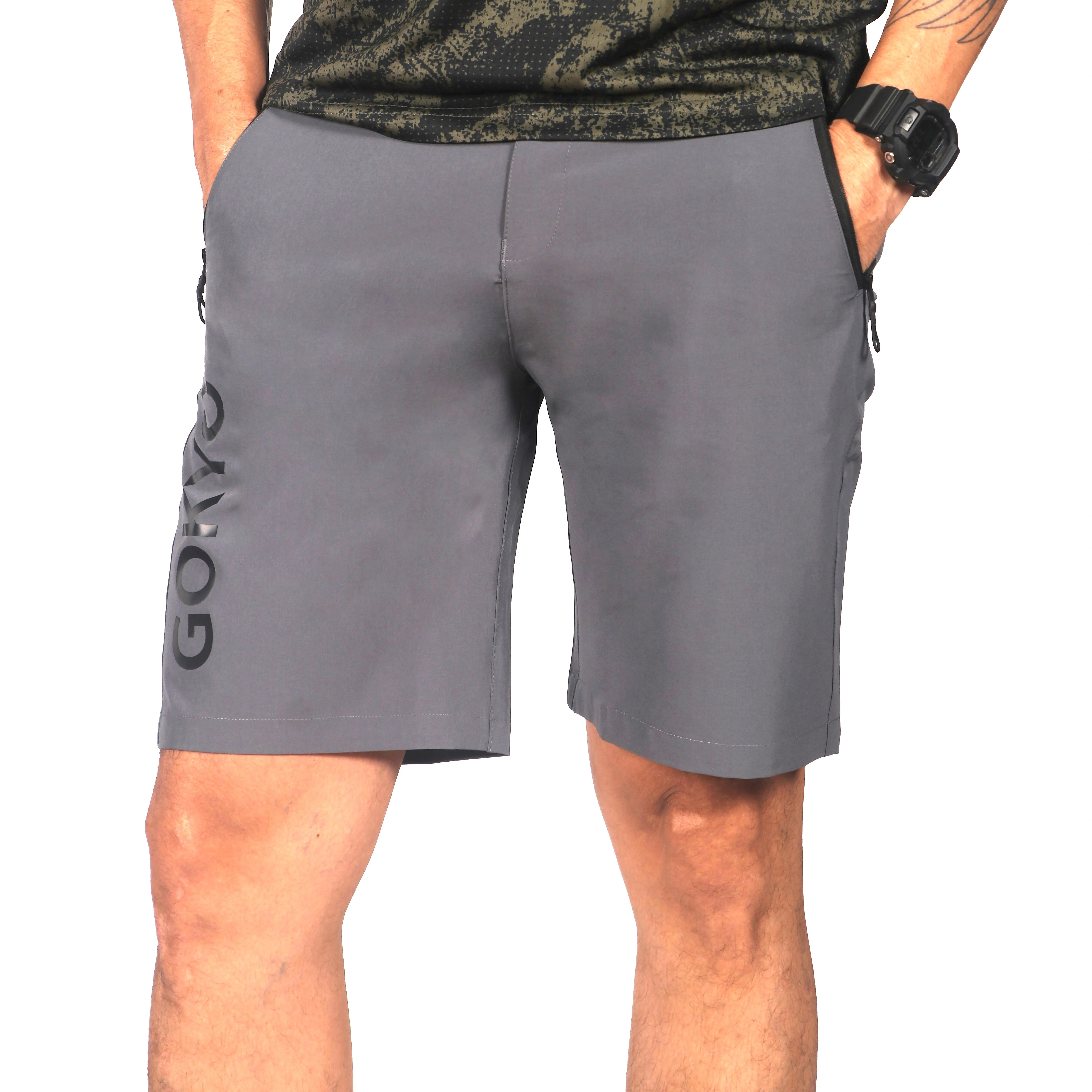 Kalimpong Trekking &amp; Outdoor Shorts for Men: Superlite Dry Fit Shorts with 3 Zipper Pockets for Warm Weather Adventures-Steel Grey-30-1