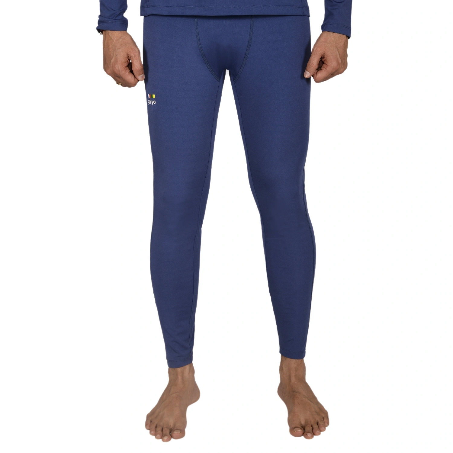 K2 Base Layer Thermals Bottoms: High Spandex Dry Fit Fabric for Optimal Heat Retention During Cold Weather Activities-M-Blue-1