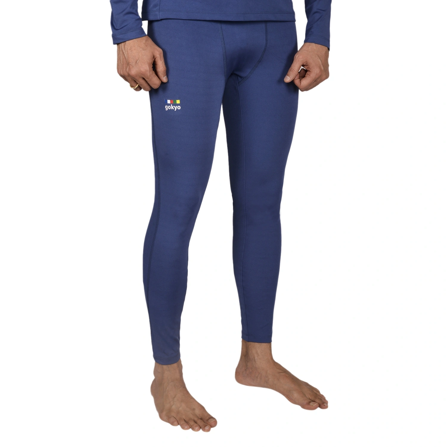 K2 Base Layer Thermals Bottoms: High Spandex Dry Fit Fabric for Optimal Heat Retention During Cold Weather Activities-M-Blue-3