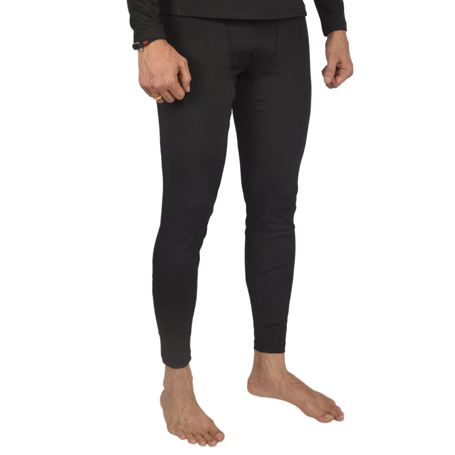 K2 Base Layer Thermals Bottoms: High Spandex Dry Fit Fabric for Optimal Heat Retention During Cold Weather Activities-Black-S-3