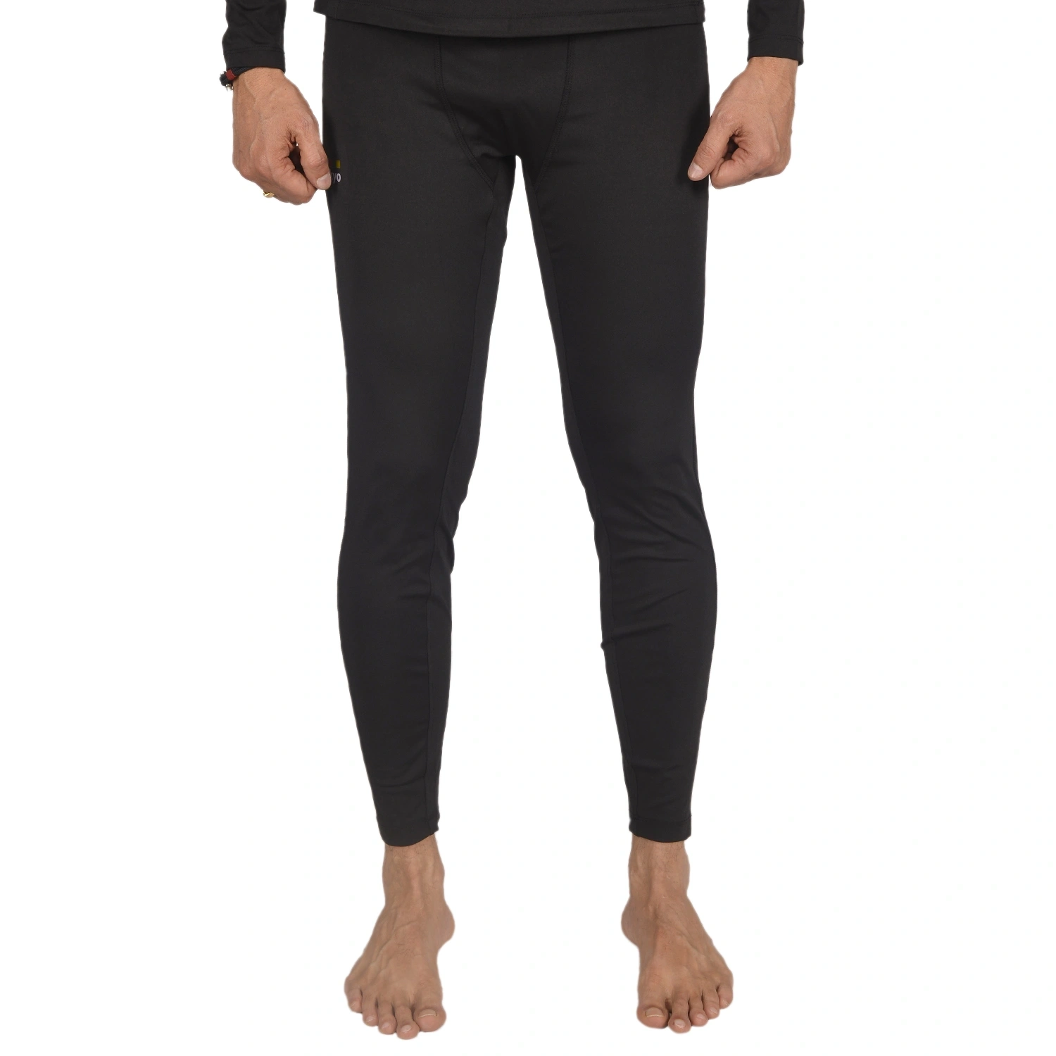 K2 Base Layer Thermals Bottoms: High Spandex Dry Fit Fabric for Optimal Heat Retention During Cold Weather Activities-M-Black-1