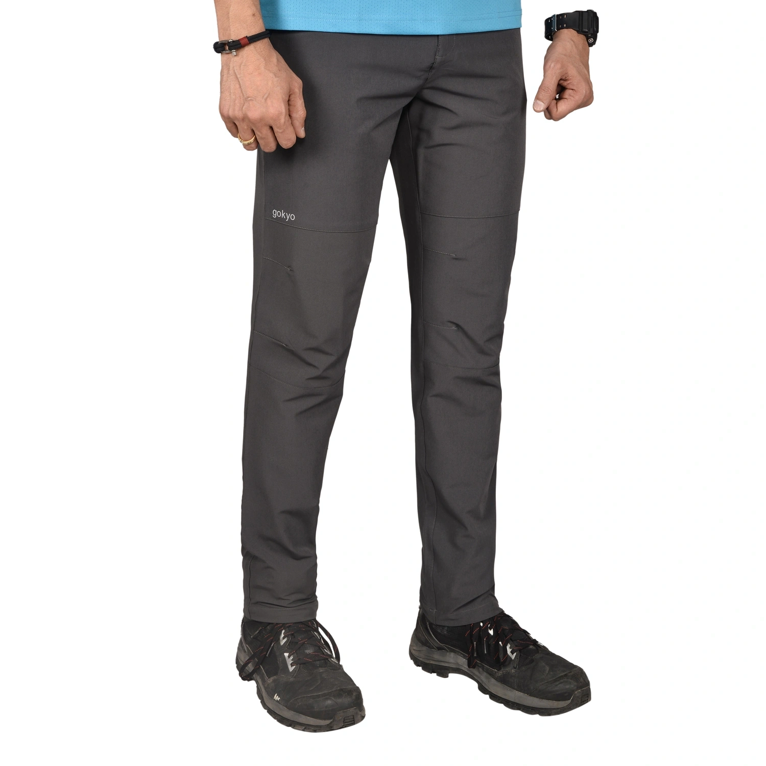 Munnar All Weather Trekking Pant: Men's Dry-Fit Hiking Pants with 2-Way Stretch and Zippered Pockets-Grey-30-3