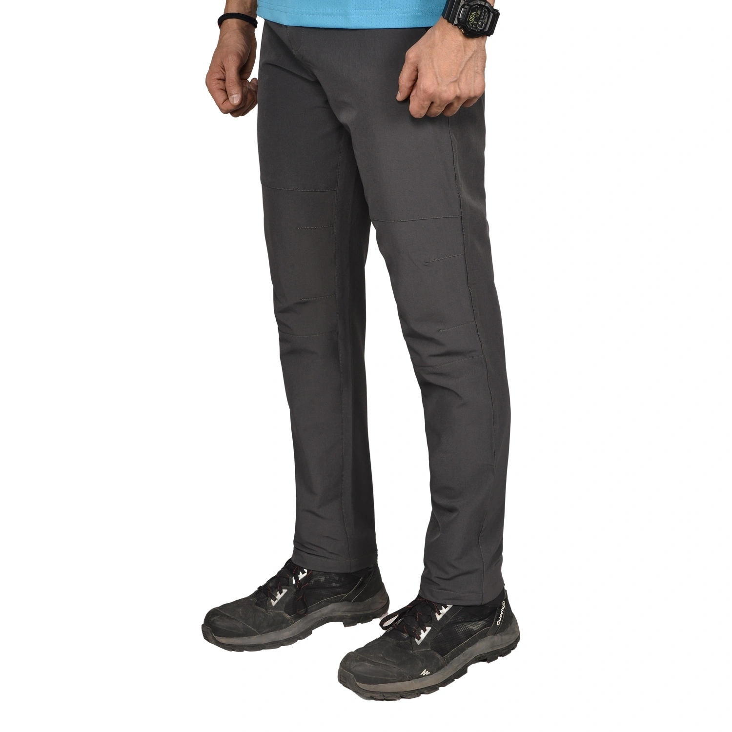 Munnar All Weather Trekking Pant: Men's Dry-Fit Hiking Pants with 2-Way Stretch and Zippered Pockets-34-Grey-5