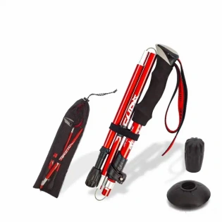 K2 Foldable Trekking Pole 33 Cms: Ultralight and Compact Aluminum Alloy Trekking Pole with Press and Button Lock Mechanism