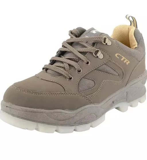 Trekking Shoes - Low Ankle: Lightweight Hiking Shoes with Self-Cleaning Rubber Sole for Men and Women-UK 6-Olive-1