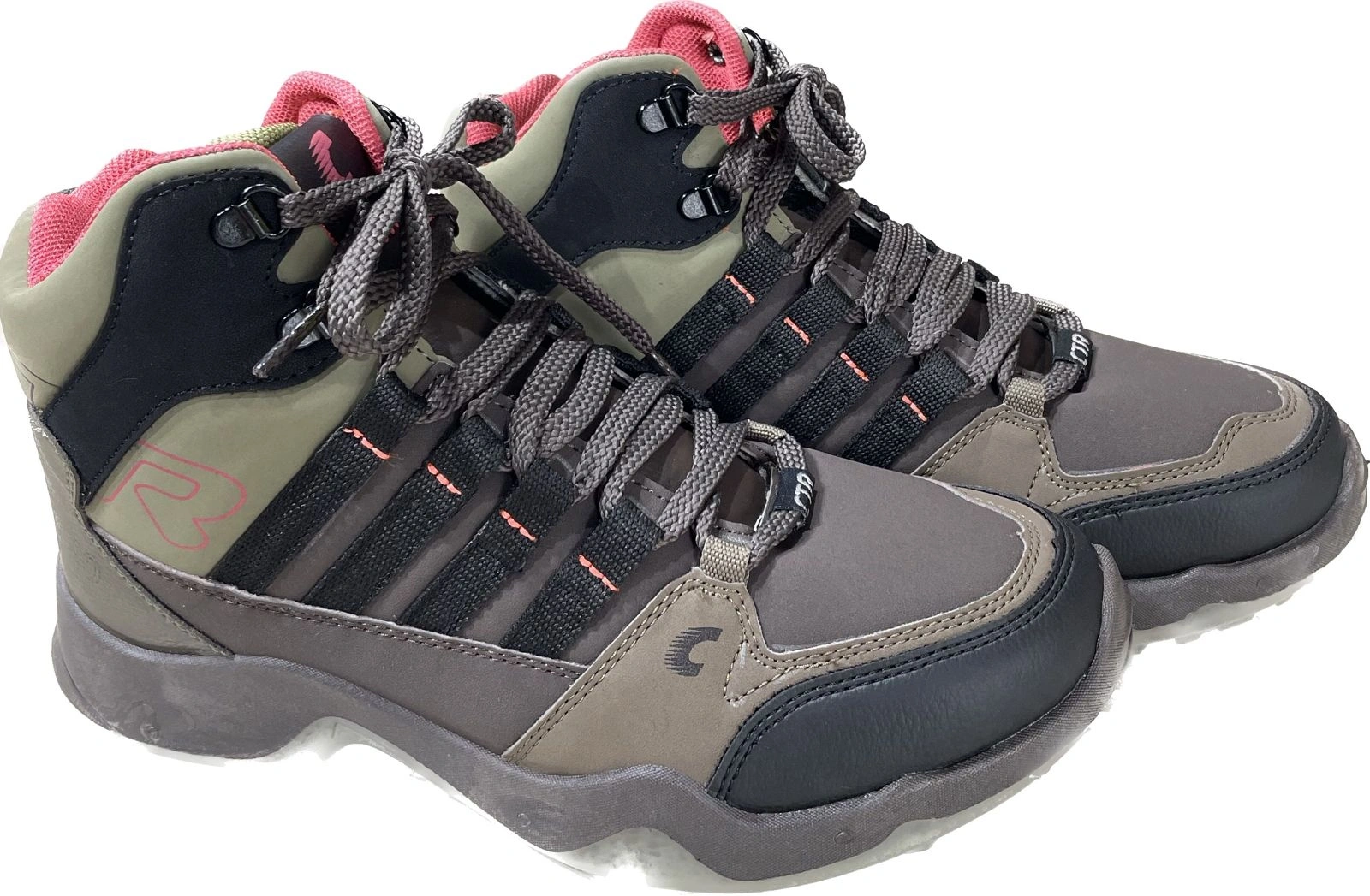 Trekking Shoes - Mid Ankle: Sturdy Hiking Boots with Best Grip Sole for Challenging Terrain and Winter Adventures-UK 6-Brown/ Khaki-1