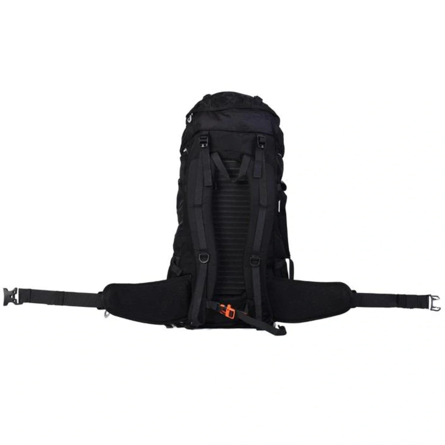 Pro Trekking Backpack 45 + 5 Liters: Premium Ripstop Nylon Backpack with Rain Cover and Pro-Level Back Support-Black-5