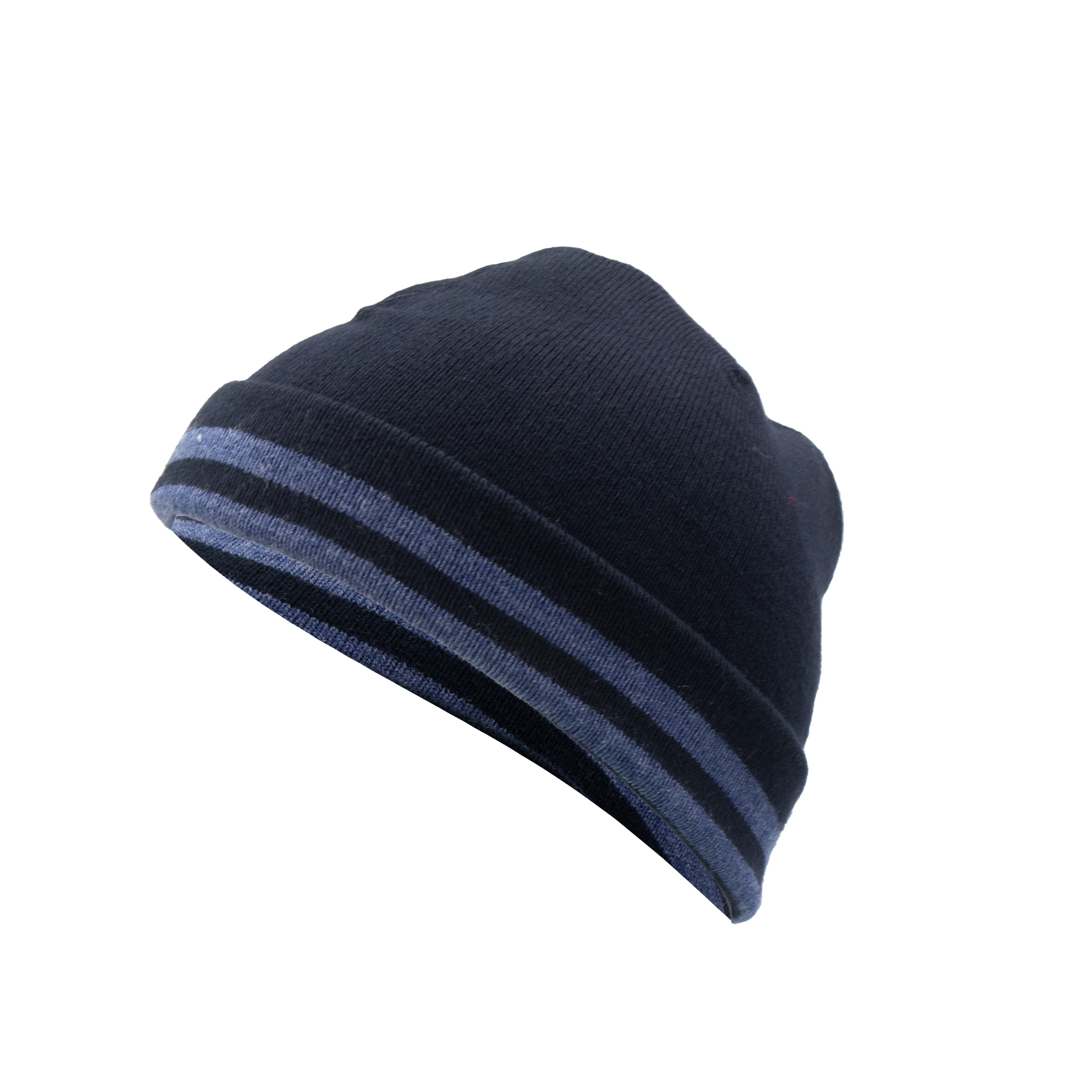 Kaza Beanie Reversible Winter Cap: Blended Yarns for Warmth, Comfort, and Style During Cold Weather Activities-Navy Blue-3