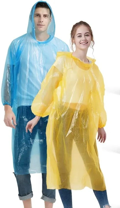 Disposable Poncho: Emergency Rain Gear for Unexpected Downpours - Lightweight and Compact for Easy Storage-Assorted-1