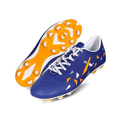 Vector X Radiant Men's Football Shoe/Studs - High-Performance, Comfortable Football Shoes for Maximum Agility and Traction-BLUE WHITE-7-3