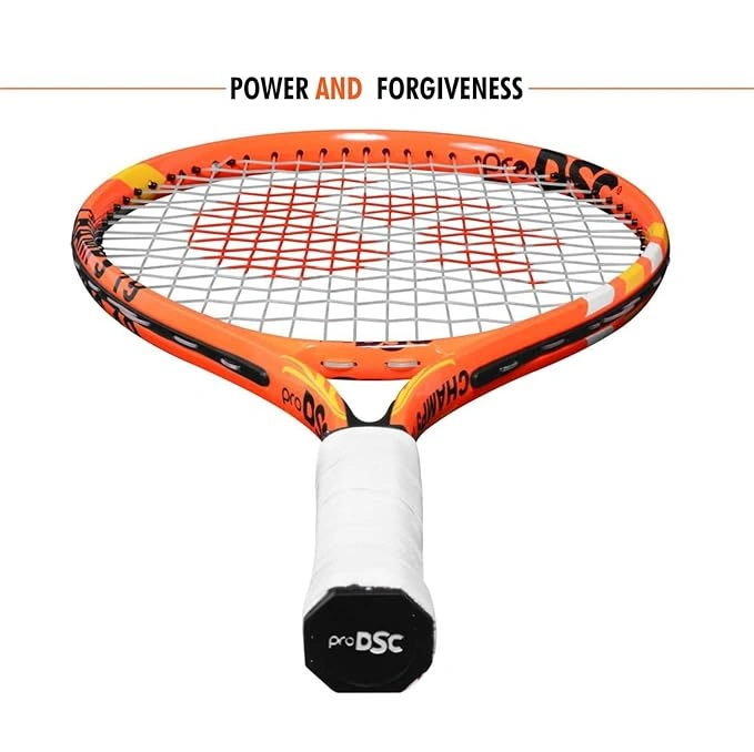 DSC Champ Aluminum Tennis Racquet: Lightweight, Durable, and Powerful Racquet for Beginners and Junior Players-ORANGE-19-3