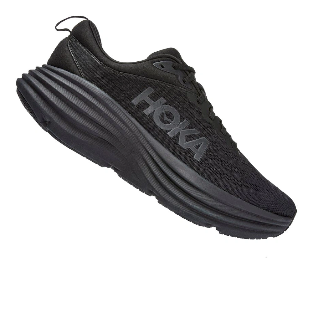 HOKA Bondi 8 Cushioned Road Running Shoe-BLACK / BLACK-9-1