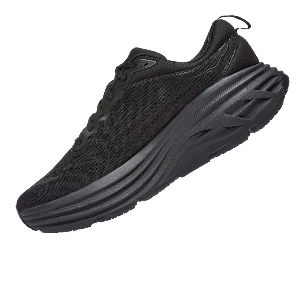 HOKA Bondi 8 Cushioned Road Running Shoe-BLACK / BLACK-9-2