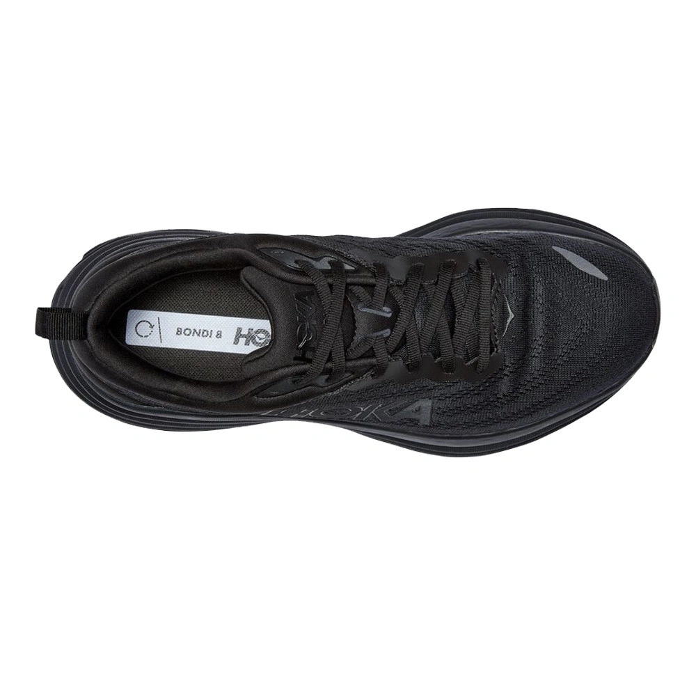 HOKA Bondi 8 Cushioned Road Running Shoe-BLACK / BLACK-9-3