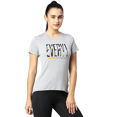 LAASA JUST-Dry Grey Melange Workout T-Shirt - Premium Athletic Wear for Comfort and Style During Intense Workouts-GREY MELANGE-M-1