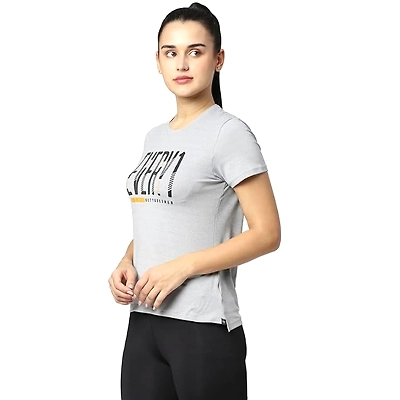 LAASA JUST-Dry Grey Melange Workout T-Shirt - Premium Athletic Wear for Comfort and Style During Intense Workouts-GREY MELANGE-XL-3