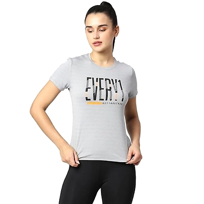 LAASA JUST-Dry Grey Melange Workout T-Shirt - Premium Athletic Wear for Comfort and Style During Intense Workouts-GREY MELANGE-XL-5