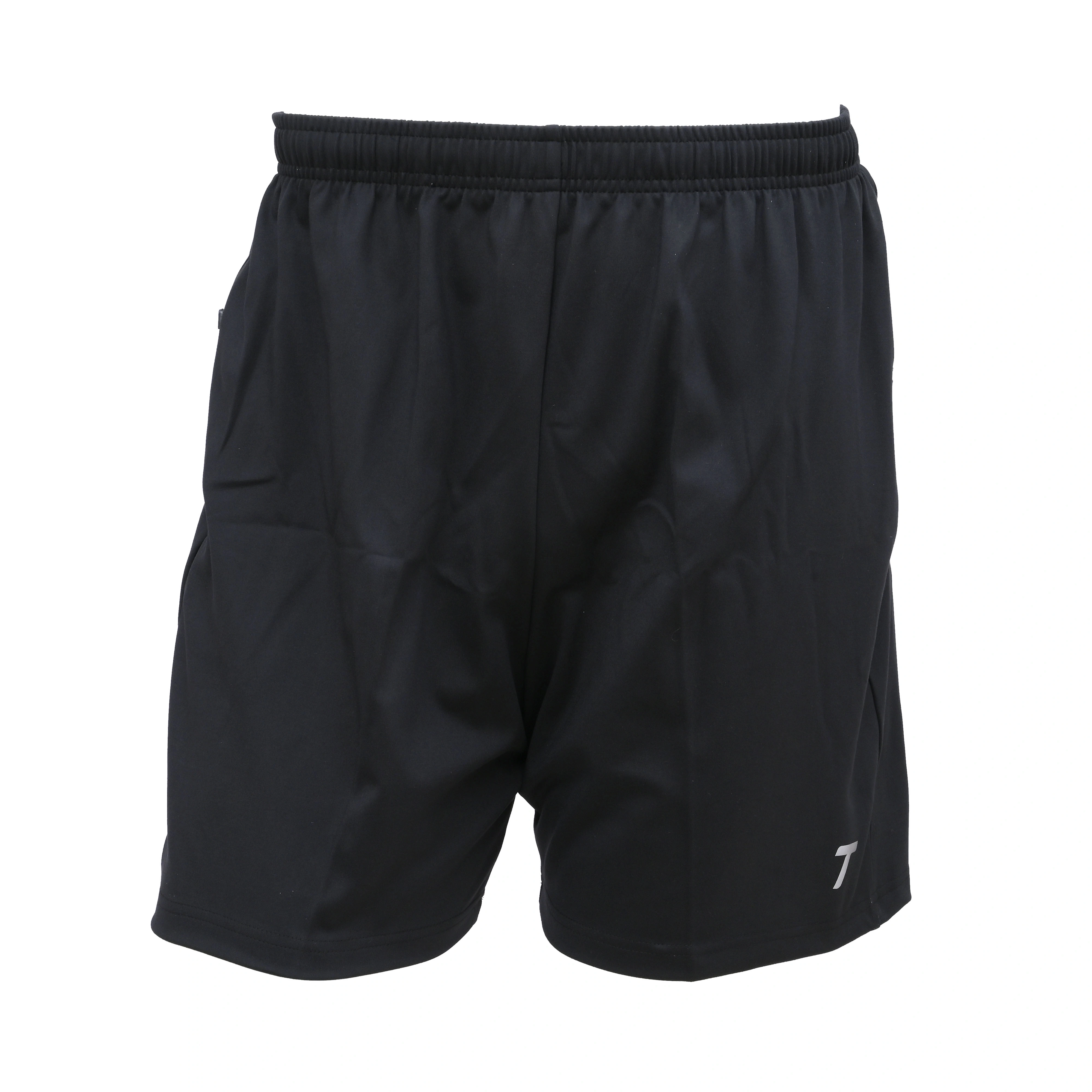 Total Men's Sports Shorts 8130 | Quick-Drying Fabric &amp; Zippered Pockets for Running-BLACK-L-1