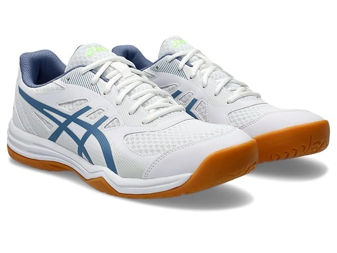 ASICS Upcourt 5 Men's Badminton Shoes: Lightweight, Flexible Badminton Trainers for Optimal Performance on the Court-10-White/Denim Blue-5