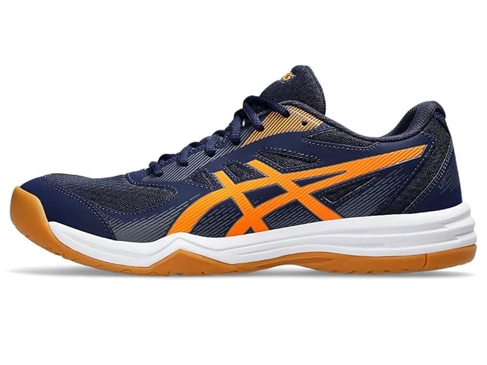 ASICS Upcourt 5 Men's Badminton Shoes: Lightweight, Flexible Badminton Trainers for Optimal Performance on the Court-Peacoat/Shocking Orange-7-1