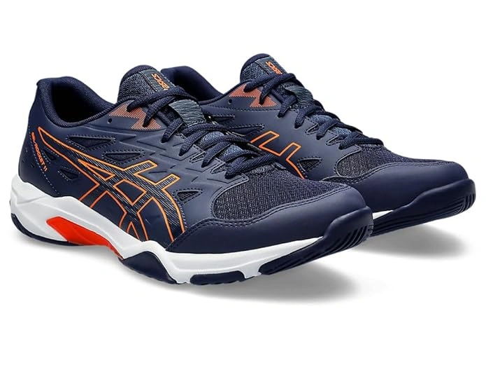 ASICS Men's Gel-Rocket 11 Indoor Sports Shoes: Versatile Court Shoes with GEL Cushioning for Stability and Comfort-Peacoat/Shocking Orange-7-5