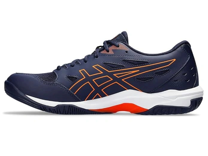 ASICS Men's Gel-Rocket 11 Indoor Sports Shoes: Versatile Court Shoes with GEL Cushioning for Stability and Comfort-Peacoat/Shocking Orange-8-3