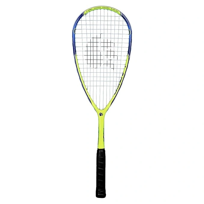 DSC Lazer Aluminum Squash Racquet (Strung): High-Performance Squash Racquet for Aggressive Players Seeking Power and Efficiency-FLOROSENT YELLOW/R BLUE-.-1