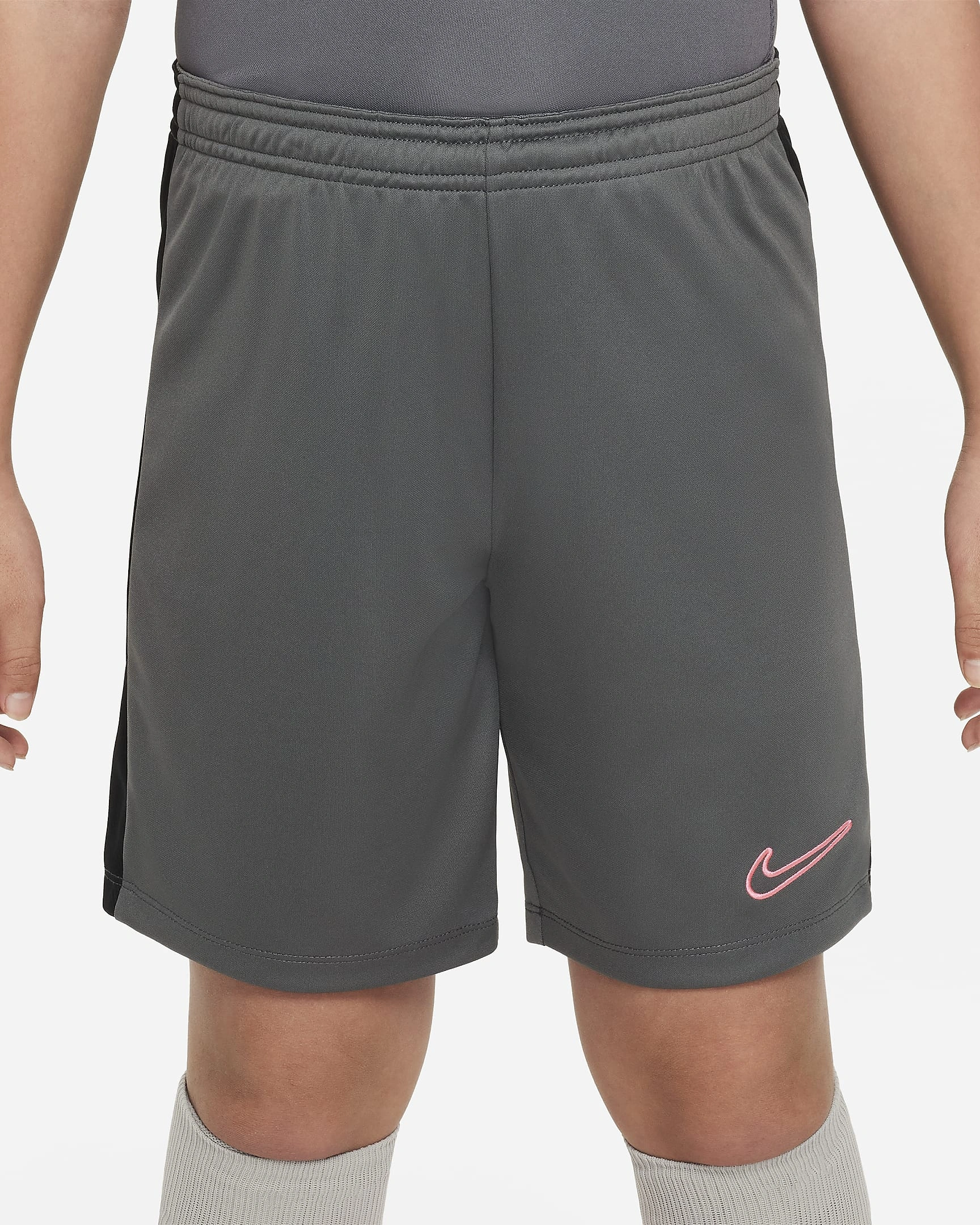 Nike Dri-FIT Academy23 Kids' Football Shorts-Iron Grey/Black/Sunset Pulse-L-1