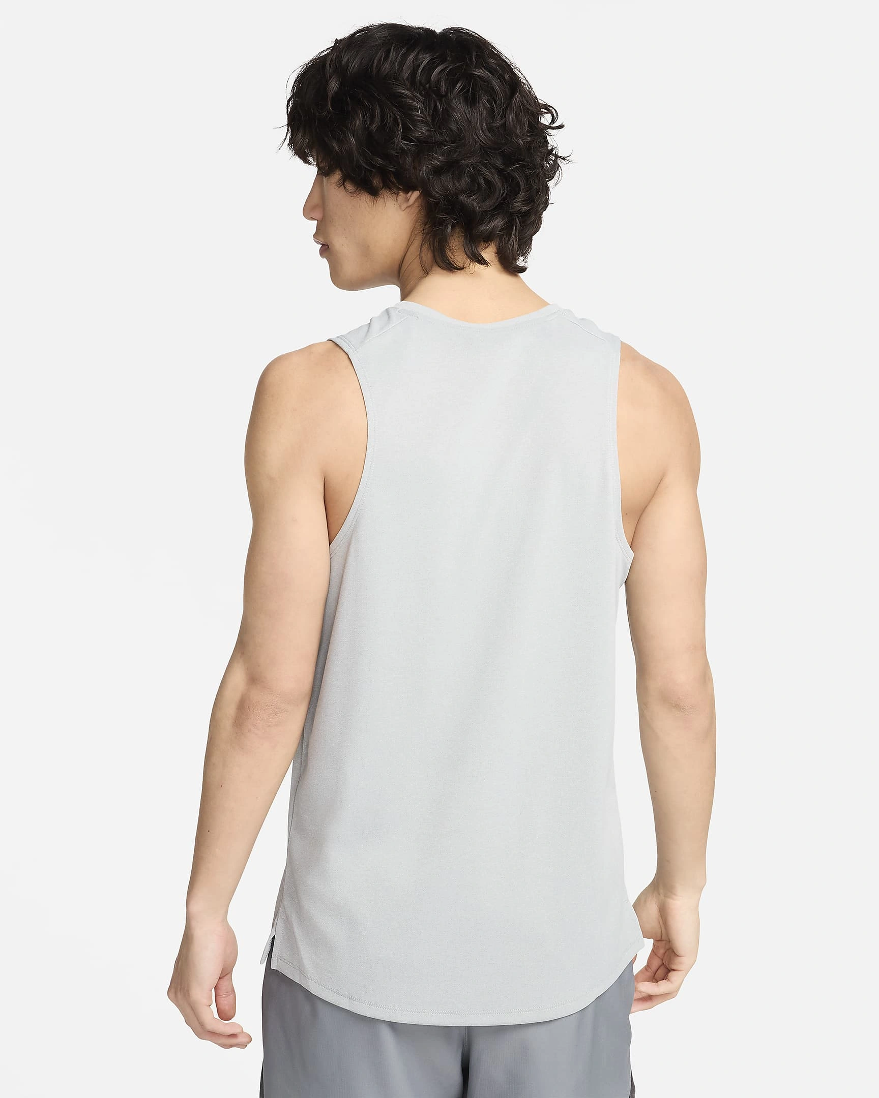 Nike Dri-FIT Miler Men's Running Tank-L-Grey Fog/Particle Grey/Heather-3