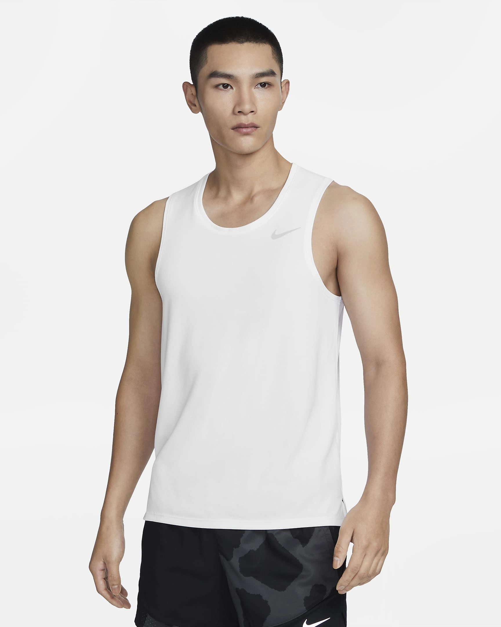 Nike Dri-FIT Miler Men's Running Tank-L-White-1