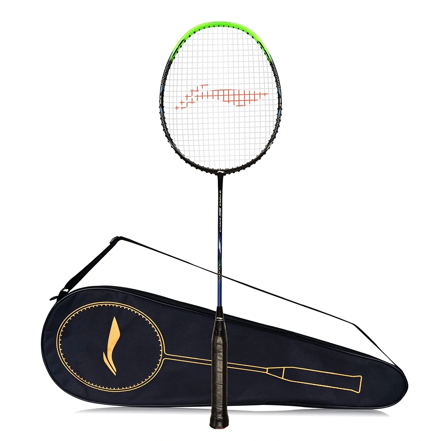 Li-Ning G-Force 3500 Superlite Unstrung Badminton Racquet-BLACK GREEN-FS-4