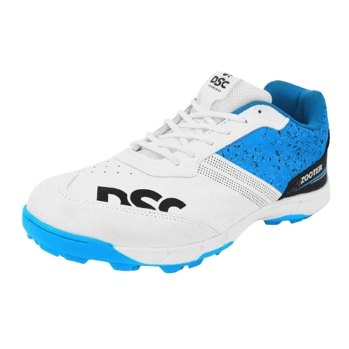 DSC Zooter Cricket Shoes for Men: Lightweight and Durable Cricket Shoes with Enhanced Grip for Optimal Performance on the Field-WHITE/BLUE-5-1