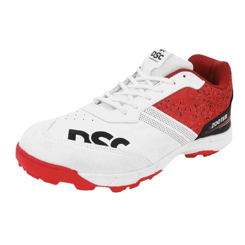 DSC Zooter Cricket Shoes for Men: Lightweight and Durable Cricket Shoes with Enhanced Grip for Optimal Performance on the Field-11-WHITE/RED-1