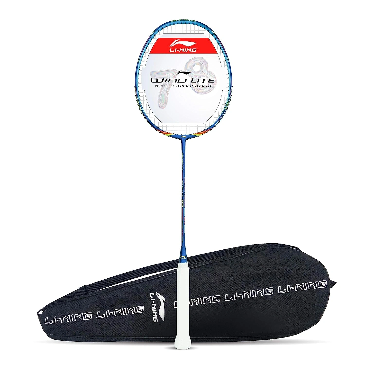 LI-NING Wind Lite 700  Strung Badminton Racquet-BLUE  RED-FS-4