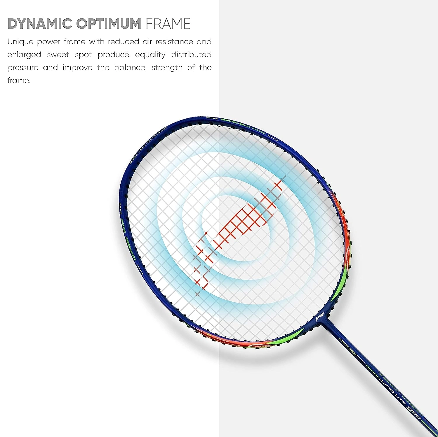 LI-NING Wind Lite 900 Strung Badminton Racket-NAVY RED-FS-7