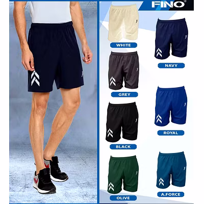 Fino MS7002-N-S Polyester Atheletic Shorts, S (Blue)-6491